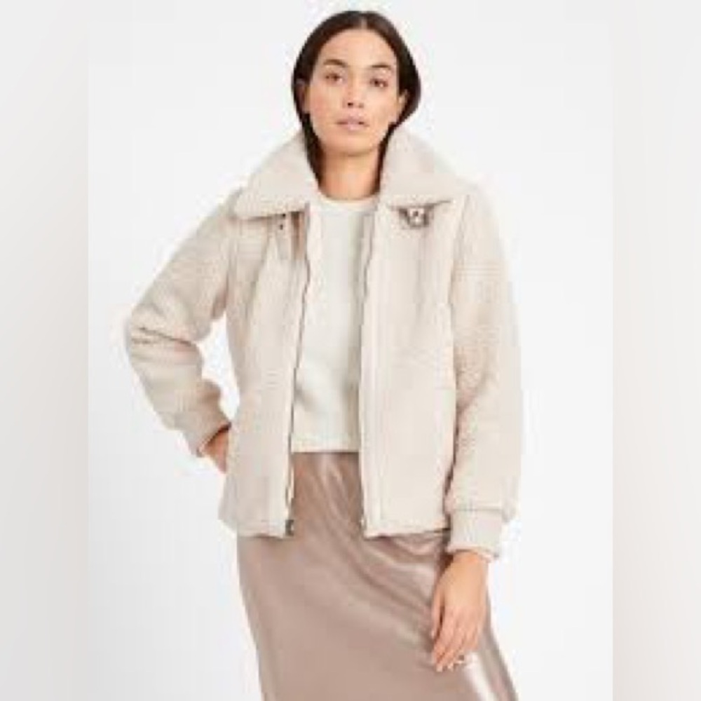 Banana Republic Sherpa Bomber Jacket NWT